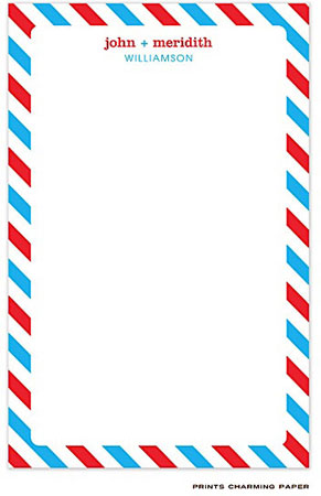 Prints Charming Notepads - Blue and Red Diagonal Striped Border Prints Charming Notepads - Blue and Red Diagonal Striped Border