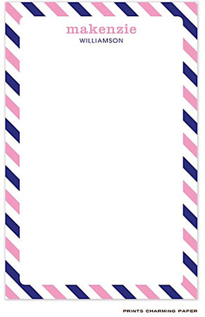 Prints Charming Notepads - Blue and Pink Diagonal Striped Border Prints Charming Notepads - Blue and Pink Diagonal Striped Border
