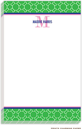 Prints Charming Notepads - Stylish Green Initial Pattern Prints Charming Notepads - Stylish Green Initial Pattern