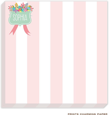 Prints Charming Notepads - Petal Pink Floral Stripes