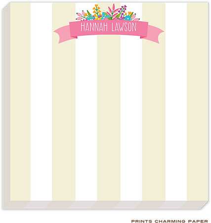 Prints Charming Notepads - Pink Floral Banner