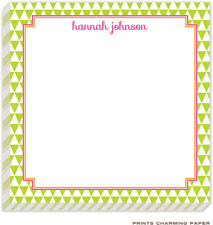 Prints Charming Notepads - Lime Triangle Pattern Prints Charming Notepads - Lime Triangle Pattern