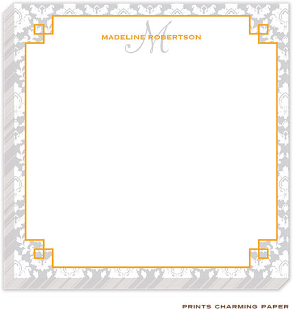 Prints Charming Notepads - Stylish Gray Damask Prints Charming Notepads - Stylish Gray Damask