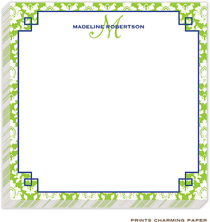 Prints Charming Notepads - Stylish Lime Damask