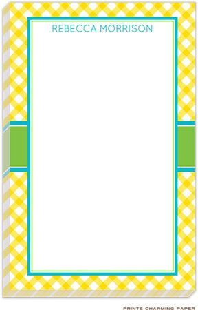 Prints Charming Notepads - Yellow Gingham Prints Charming Notepads - Yellow Gingham