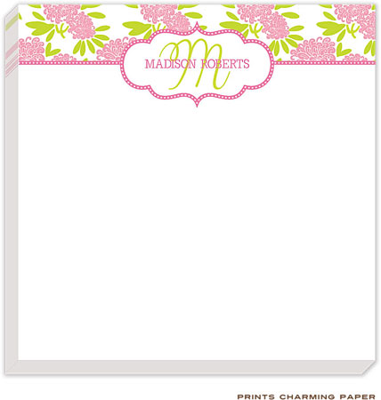 Prints Charming Notepads - Beautiful Pink and Lime Floral