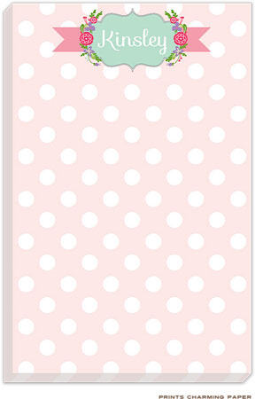 Prints Charming Notepads - Sweet Pink Polka Dot Banner Prints Charming Notepads - Sweet Pink Polka Dot Banner