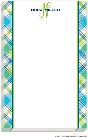 Prints Charming Notepads - Spring Plaid Monogram