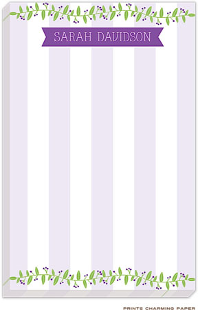 Prints Charming Notepads - Plum Foliage Stripes