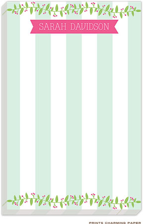 Prints Charming Notepads - Mint Foliage Stripes