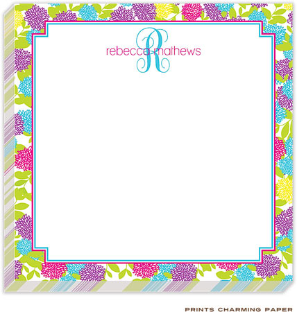 Prints Charming Notepads - Turquoise Floral Prints Charming Notepads - Turquoise Floral