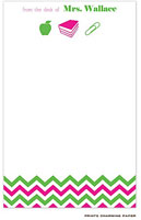 Prints Charming Notepads - Green and Hot Pink Chevron Teacher