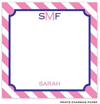Prints Charming Notepads - Pink Diagonal Striped Border