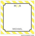 Prints Charming Notepads - Yellow Diagonal Striped Border