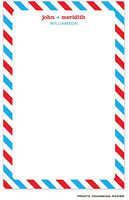 Prints Charming Notepads - Blue and Red Diagonal Striped Border