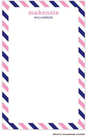 Prints Charming Notepads - Blue and Pink Diagonal Striped Border