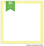 Prints Charming Notepads - Yellow Crosshatch Border