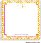 Prints Charming Notepads - Orange Lattice Pattern