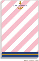 Prints Charming Notepads - Coral Stripe Anchor