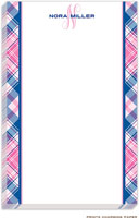 Prints Charming Notepads - Pink Preppy Plaid Monogram