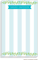 Prints Charming Notepads - Aqua Foliage Stripes