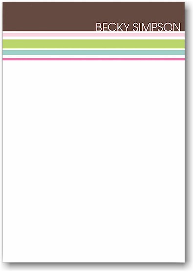Stacy Claire Boyd Stationery - Preppy Stripes - Green (Padded Stationery)