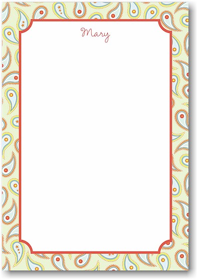 Stacy Claire Boyd Stationery - Ginger Paisley (Padded Stationery) Stacy Claire Boyd Stationery - Ginger Paisley (Padded Stationery)