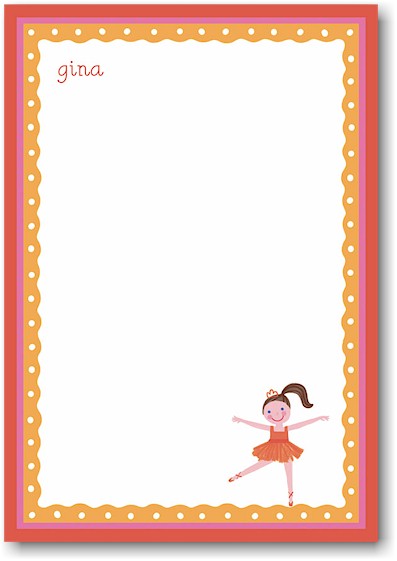 Stacy Claire Boyd Stationery - Gina Ballerina (Padded Stationery)