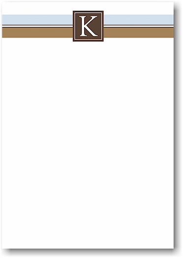 Stacy Claire Boyd Stationery - Simple Monogram - Chocolate (Padded Stationery - white initial) Stacy Claire Boyd Stationery - Simple Monogram - Chocolate (Padded Stationery - white initial)