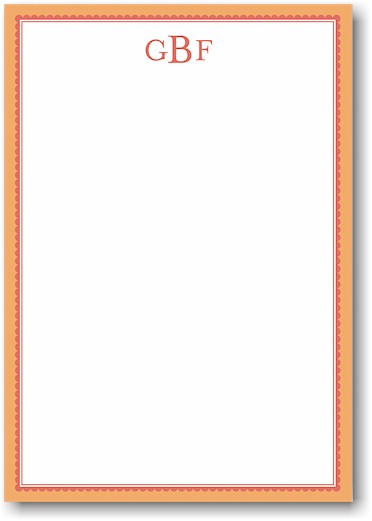 Stacy Claire Boyd Stationery - Mango Ruffled Border (Padded Stationery) Stacy Claire Boyd Stationery - Mango Ruffled Border (Padded Stationery)