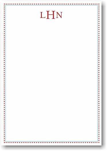 Stacy Claire Boyd Stationery - Ruby Dotted Border (Padded Stationery) Stacy Claire Boyd Stationery - Ruby Dotted Border (Padded Stationery)