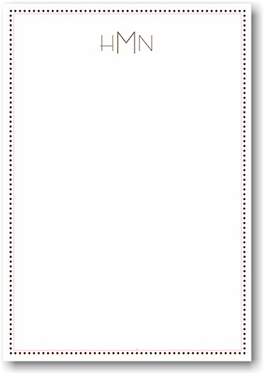 Stacy Claire Boyd Stationery - Brown Dotted Border (Padded Stationery) Stacy Claire Boyd Stationery - Brown Dotted Border (Padded Stationery)