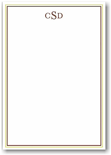 Stacy Claire Boyd Stationery - Green Framed Border (Padded Stationery)
