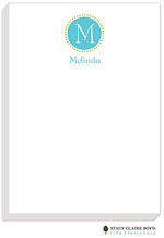 Stacy Claire Boyd Stationery - LaDeDots-Aqua (Padded Stationery)