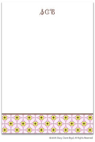 Stacy Claire Boyd Stationery - Floral Mosaic - Pink (Padded Stationery)