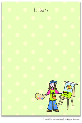 Stacy Claire Boyd Stationery - Painting Fun (Padded Stationery)