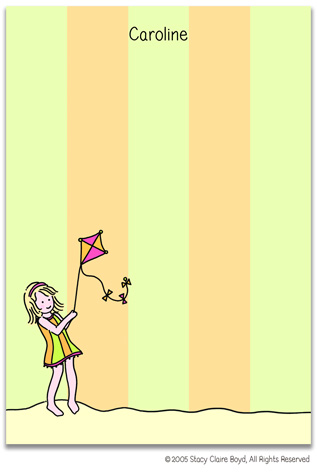 Stationery by Stacy Claire Boyd - Windy Day Fun (Padded Stationery)