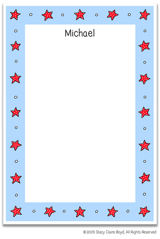 Stacy Claire Boyd Stationery - Blue Dotty Stars (Padded Stationery)