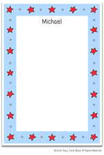 Stacy Claire Boyd Stationery - Blue Dotty Stars (Padded Stationery)