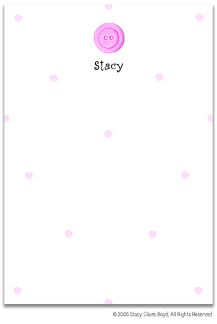 Stacy Claire Boyd Stationery - Pink Lemonade Button (Padded Stationery)
