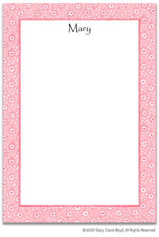 Stacy Claire Boyd Stationery - Pink Scattered Flowers (Padded Stationery)