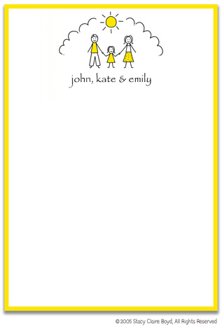 Stacy Claire Boyd Stationery - Sunshine Family - Girl (Padded Stationery)