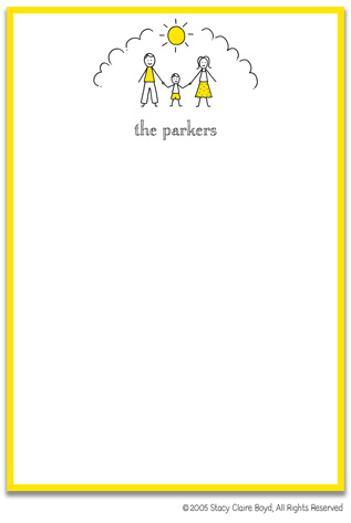 Stacy Claire Boyd Stationery - Sunshine Family - Boy (Padded Stationery)