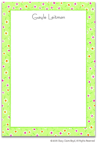 Stacy Claire Boyd Stationery - Everything's Coming Up Daisies - Green (Padded Stationery)