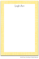 Stacy Claire Boyd Stationery - Canary Check (Padded Stationery)