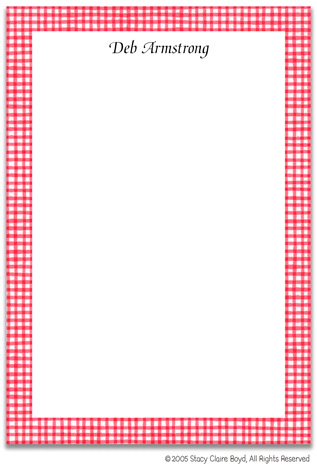 Stationery by Stacy Claire Boyd - Cardinal Check (Padded Stationery)