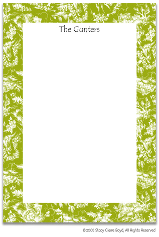 Stationery by Stacy Claire Boyd - Country Cottage Toile - Clover (Padded Stationery)
