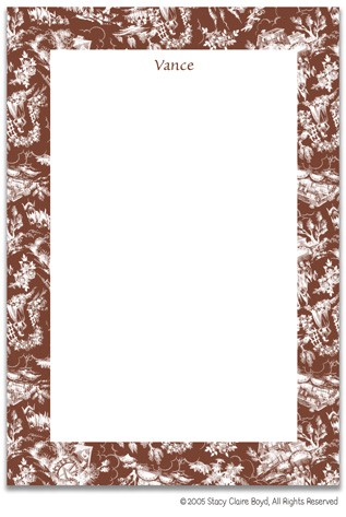 Stationery by Stacy Claire Boyd - Country Cottage Toile - Driftwood (Padded Stationery) Stationery by Stacy Claire Boyd - Country Cottage Toile - Driftwood (Padded Stationery)