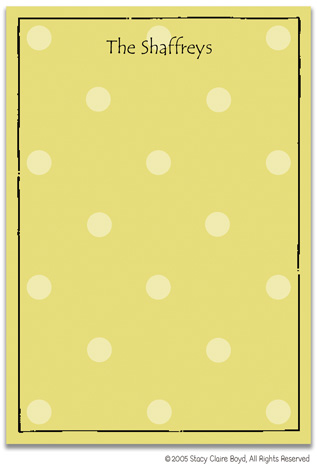 Stationery by Stacy Claire Boyd - Definitely Dotty - Citron (Padded Stationery)