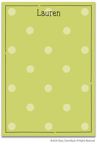 Stacy Claire Boyd Stationery - Definitely Dotty - Snowpea (Padded Stationery)